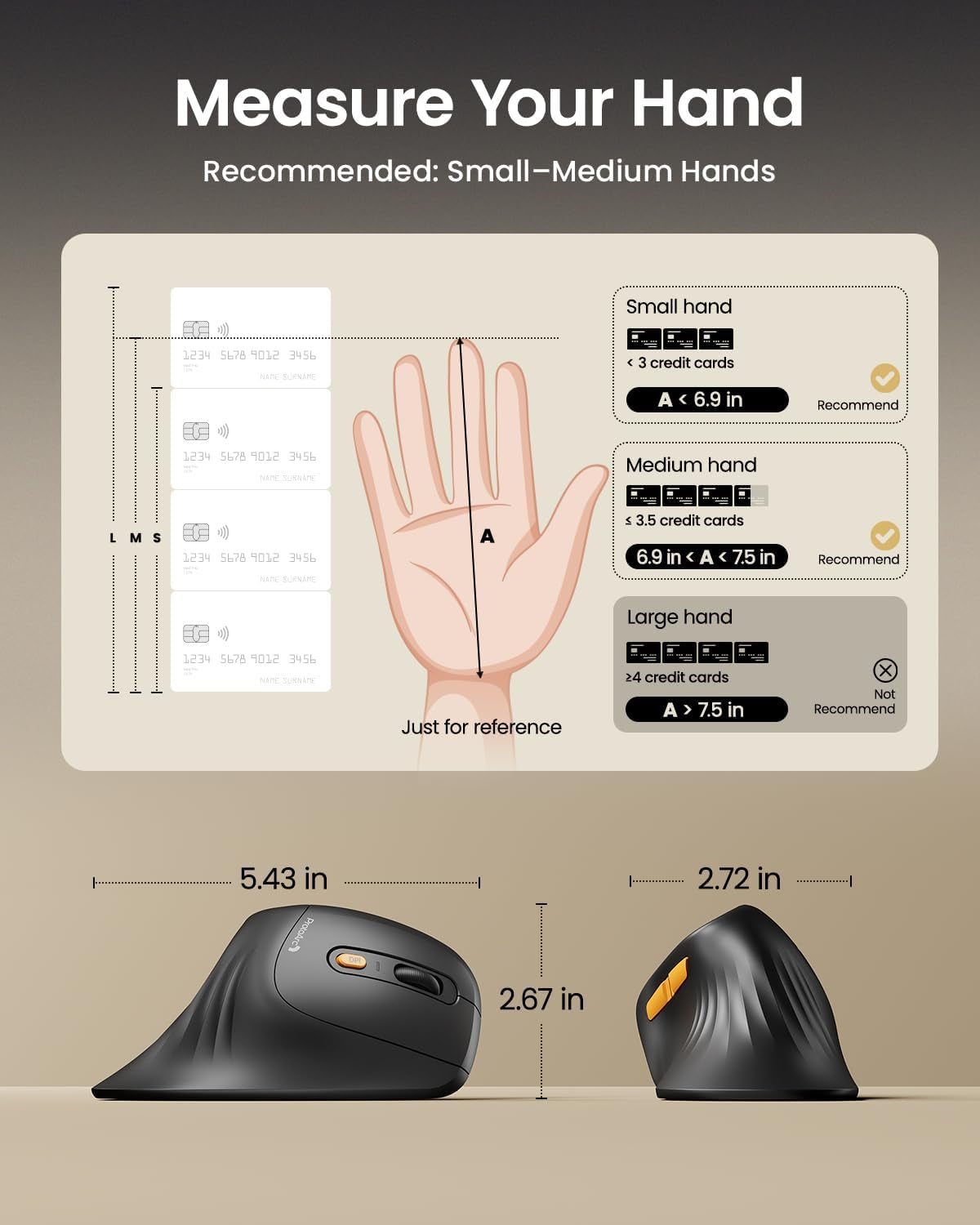 EM11 Ergonomic Vertical Wireless Mouse